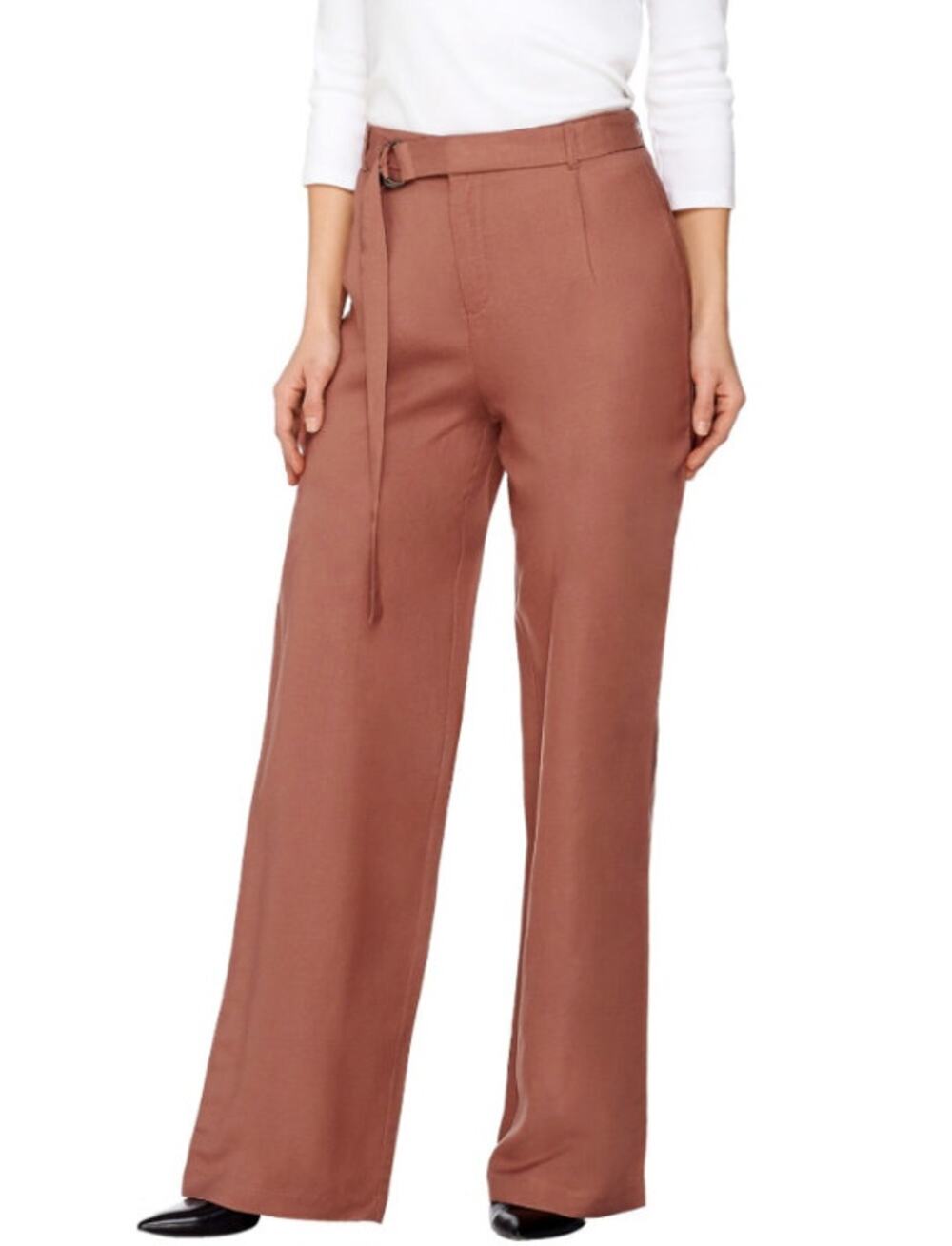 H by Halston New Linen Blend Wide Leg Pants in Adobe Size 2 Petite